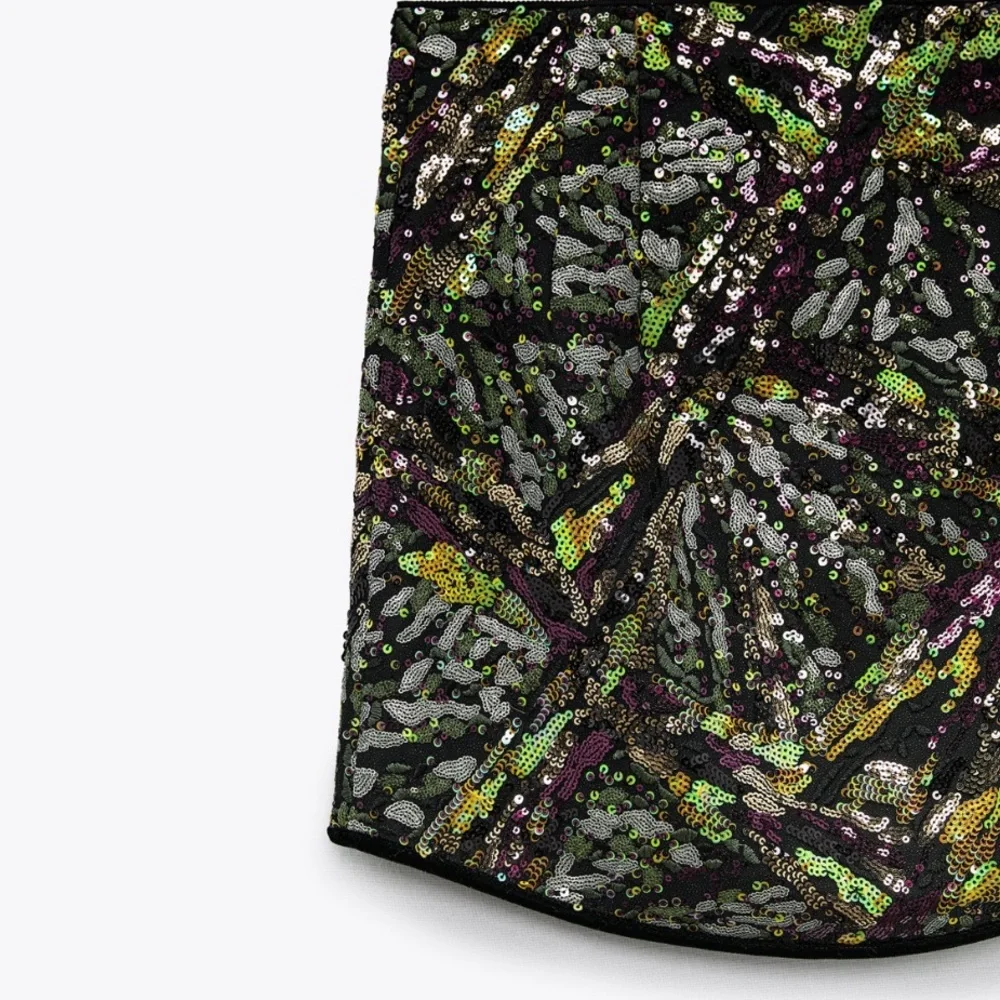 Zara multicolored short sequin skirt - Picture 8 of 10